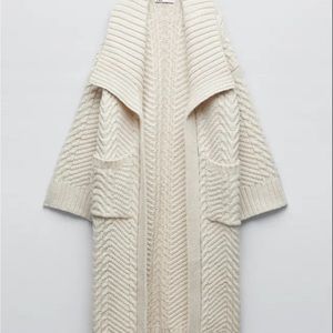 ZARA Cable Knit long cardigan coat